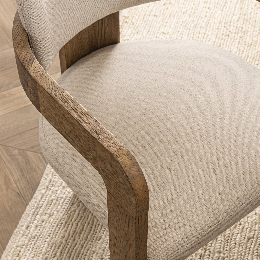 Labelle - Dining Armchair - Beige / Dark Brown