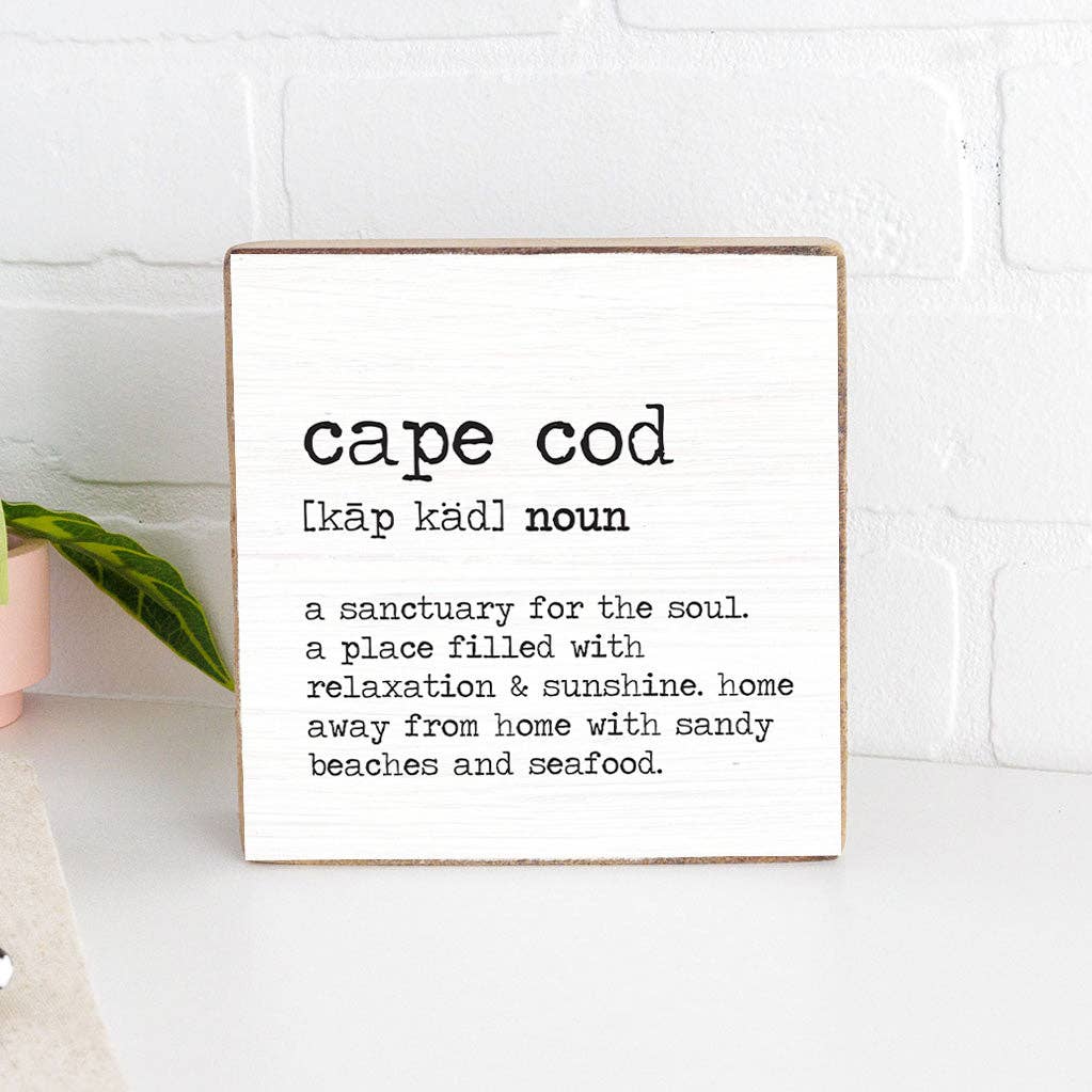 Cape Cod Definition Block Sign