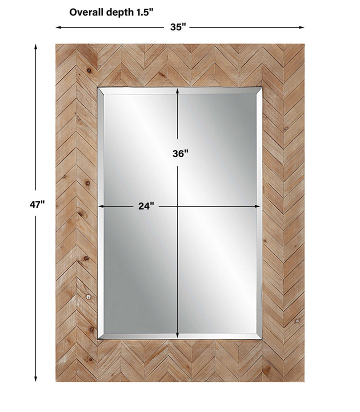 Demetria - Wooden Mirror, Small - Light Brown