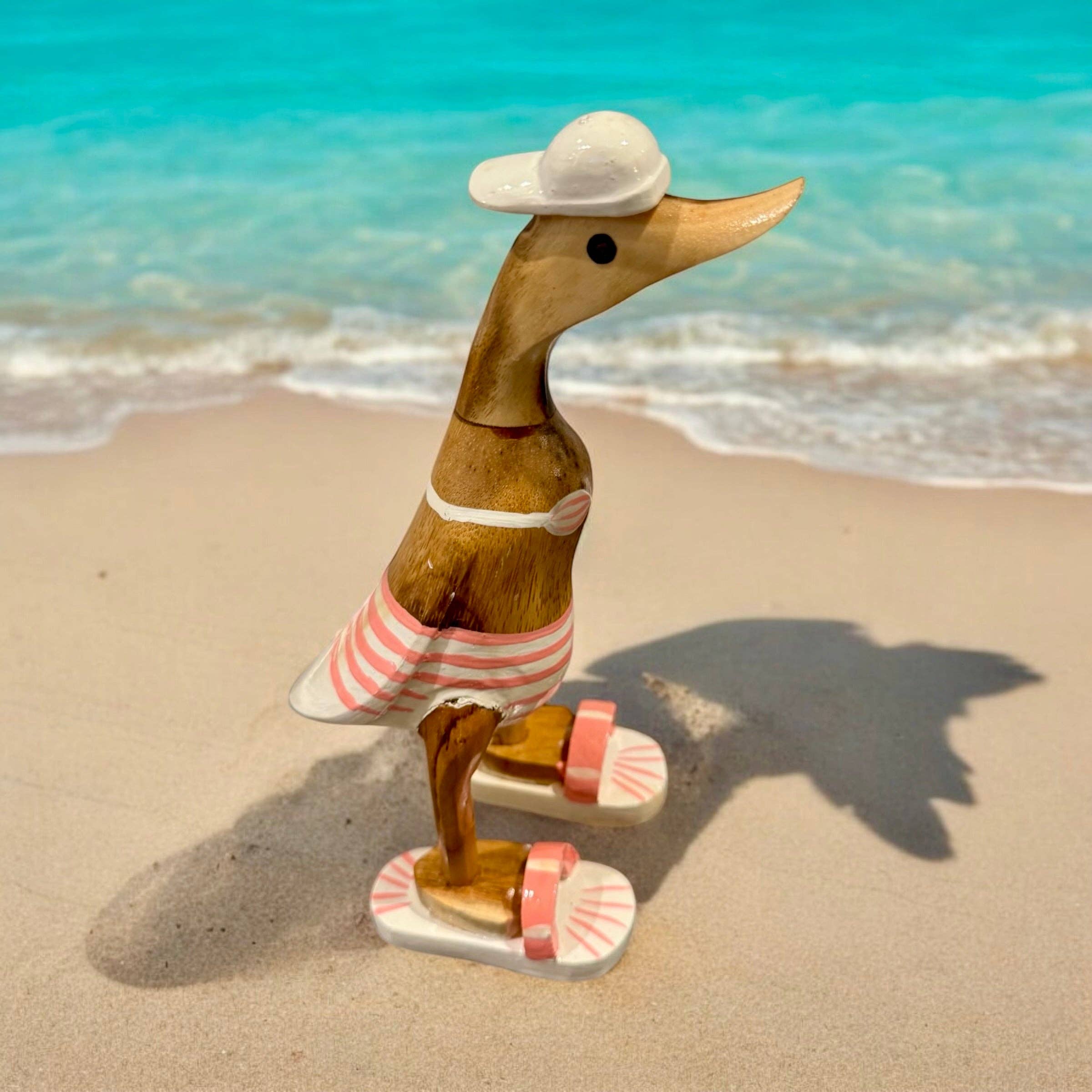 Chunky Boot Ducks - Bikini Flip Flops: Red