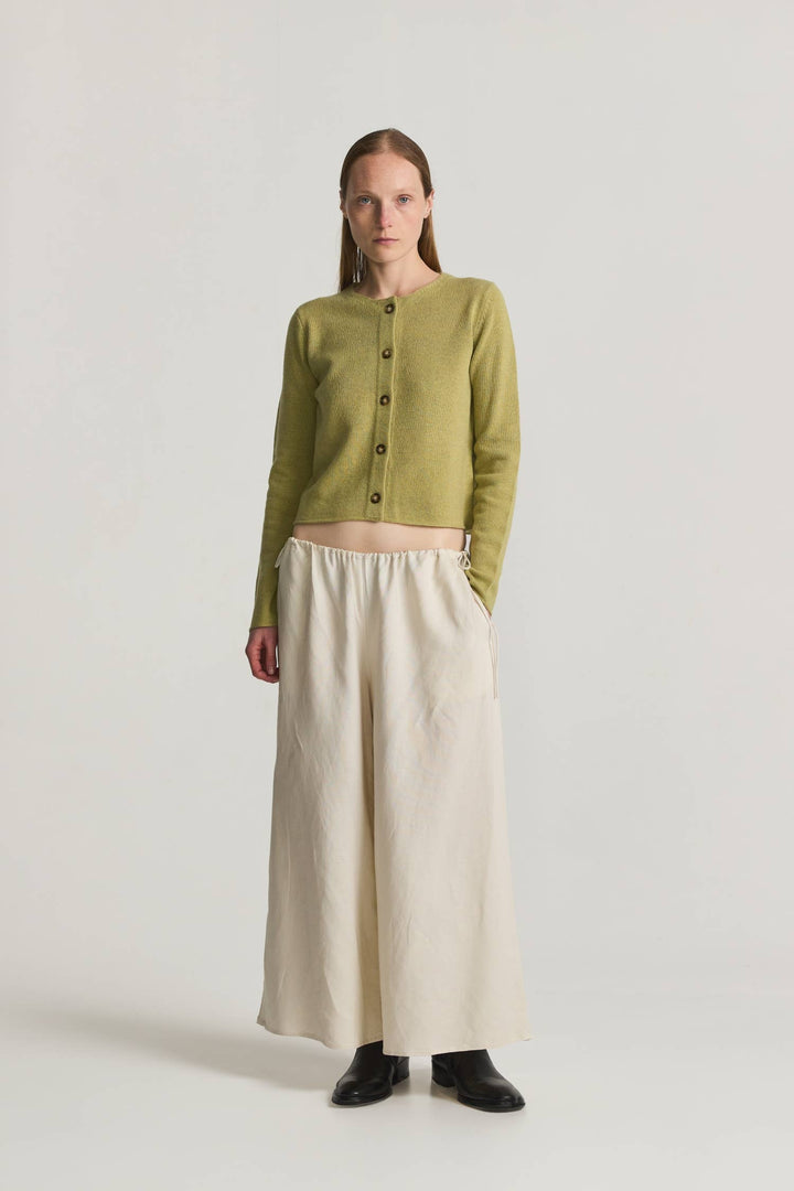 The Molly Cardigan | Lightweight Cropped Cardigan: SAND / SMALL
