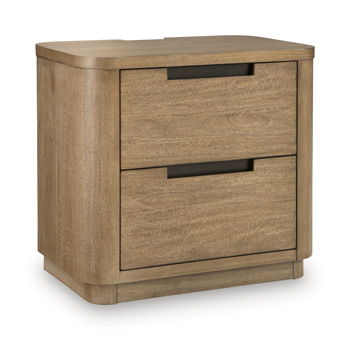 Pamaria - Two Drawer Night Stand - Light Brown