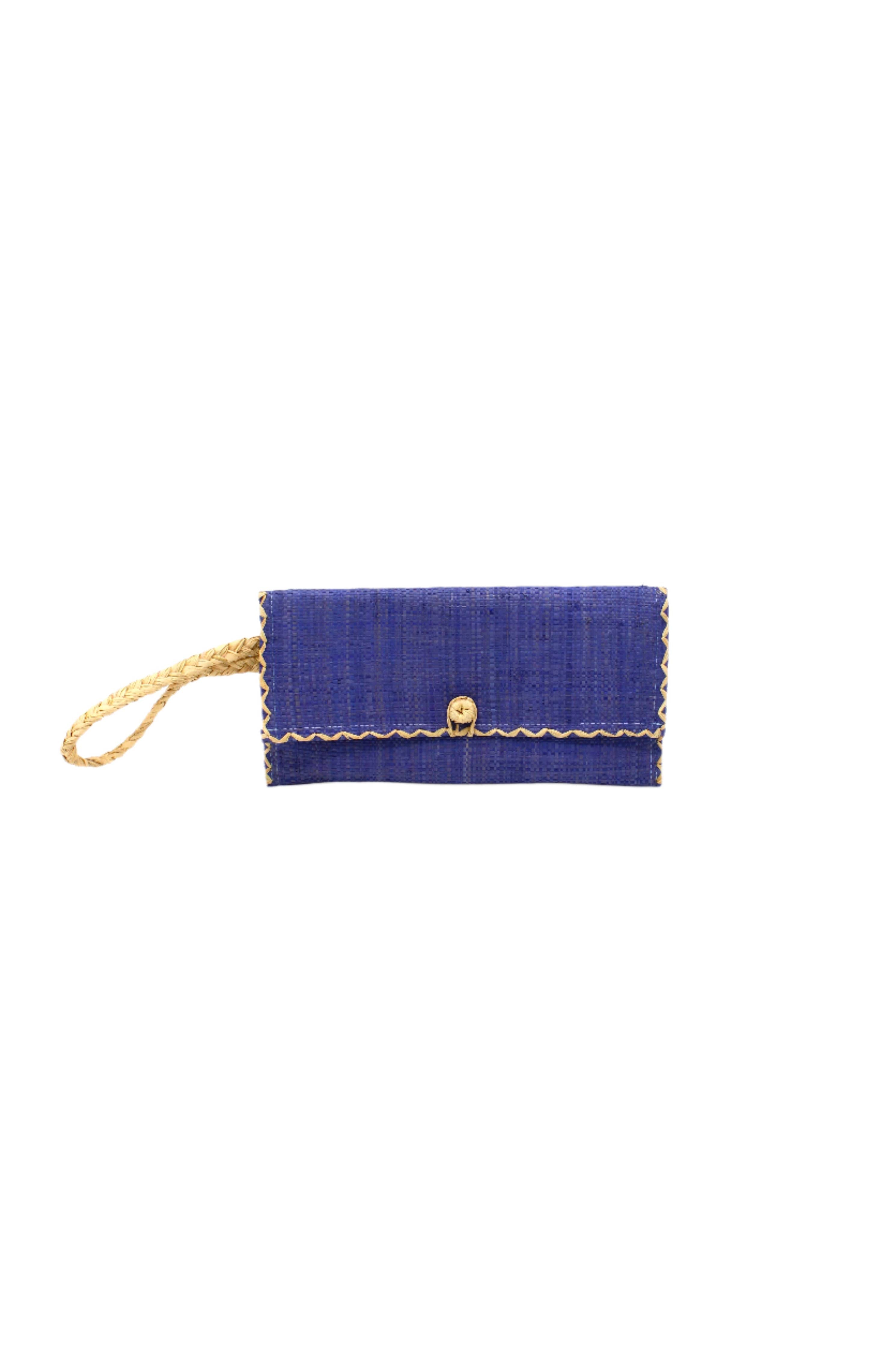 ChiChi Straw Clutch Wristlet Bag: Teal