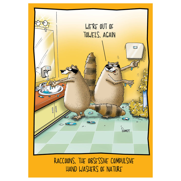 Frequent Hand Washing Raccoons | Funny Birthday Card