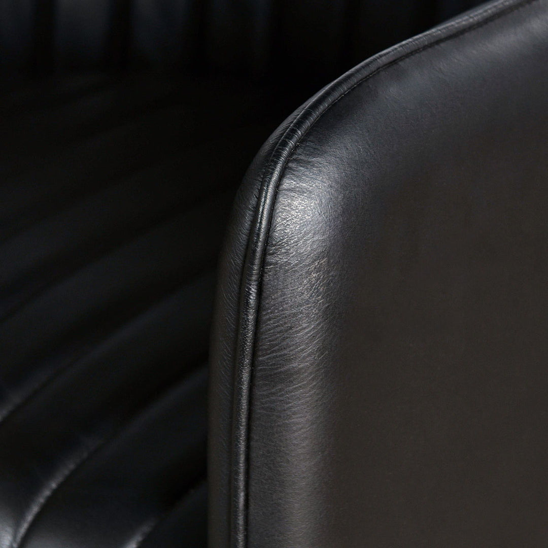 Leon - Leather Dining Chair - Jet Black