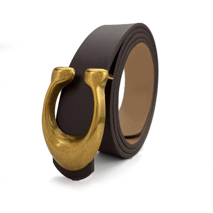 WOMEN FASHION RETRO U-BUCKLE BELT_CWABE0136: White / (OS) 1