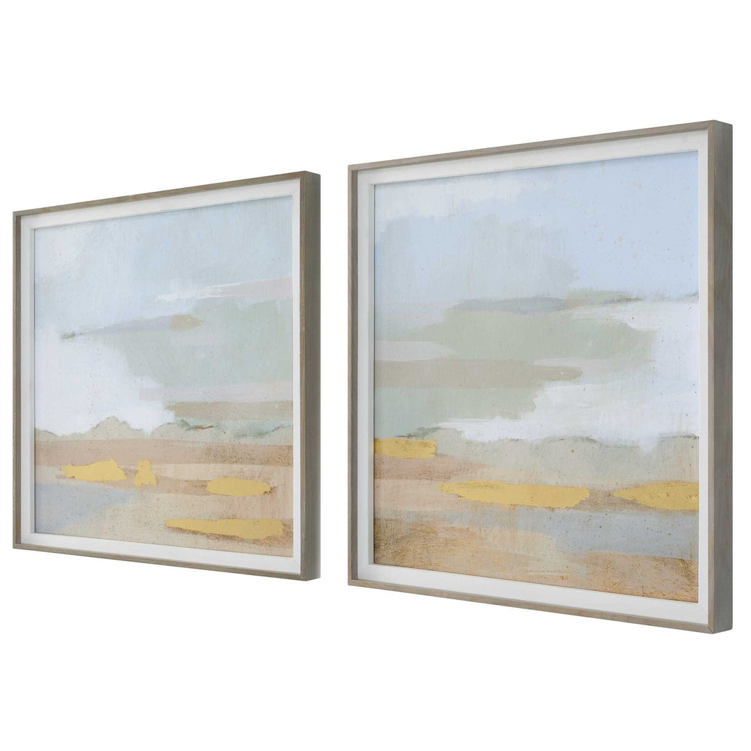Abstract Coastline - Framed Prints (Set of 2)