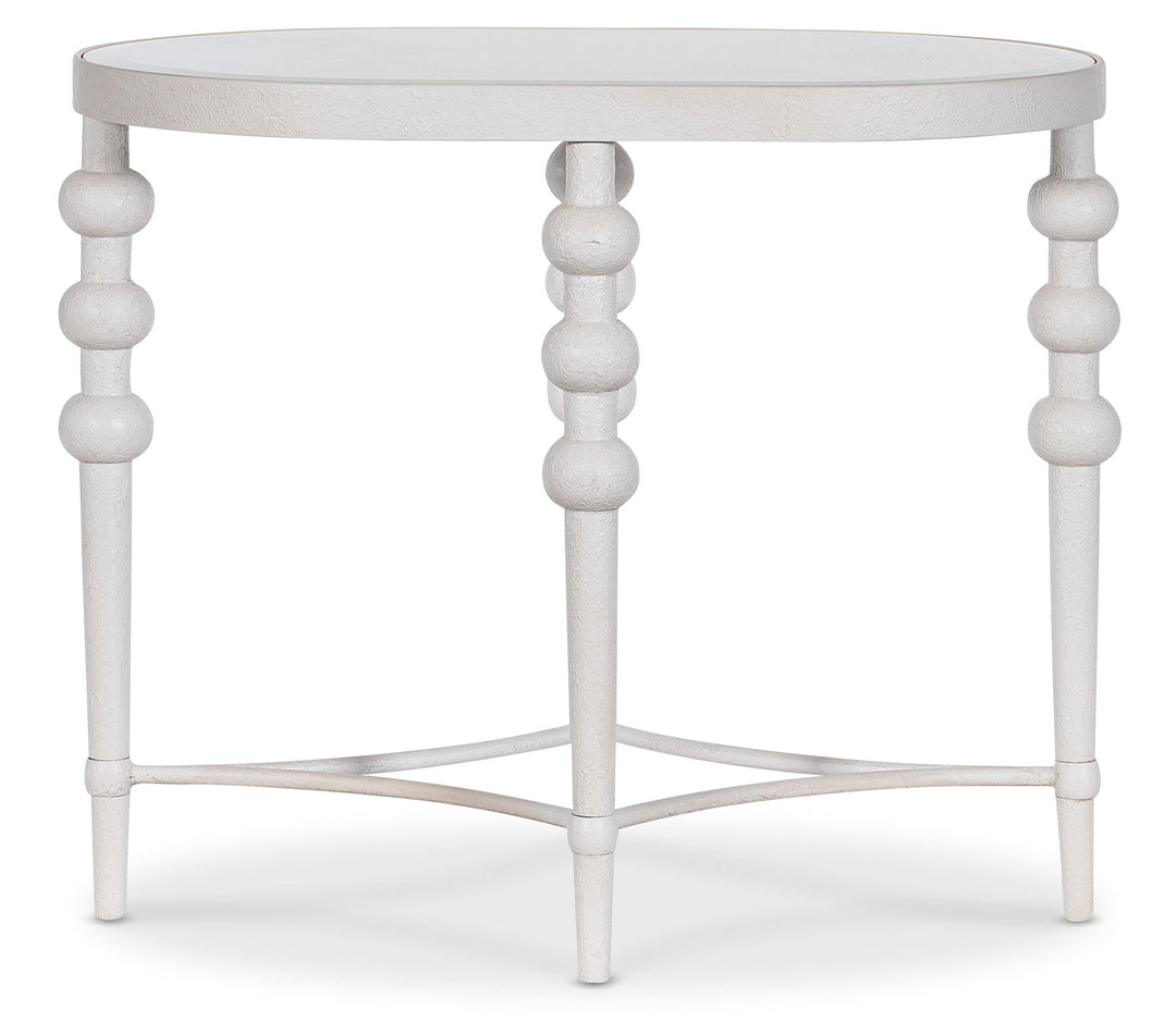 Melange - On The Bright Side Oval End Table - White