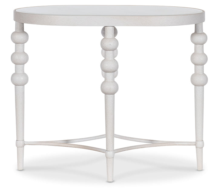 Melange - On The Bright Side Oval End Table - White