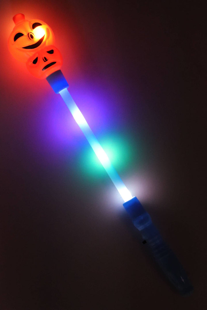 Halloween Pumpkin Skull Head Light Stick Wand: ASSORTED / ONE SIZE