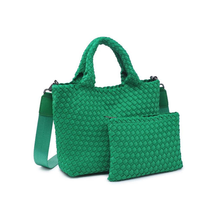 Sky's The Limit - Small Woven Neoprene Crossbody: Sand Black