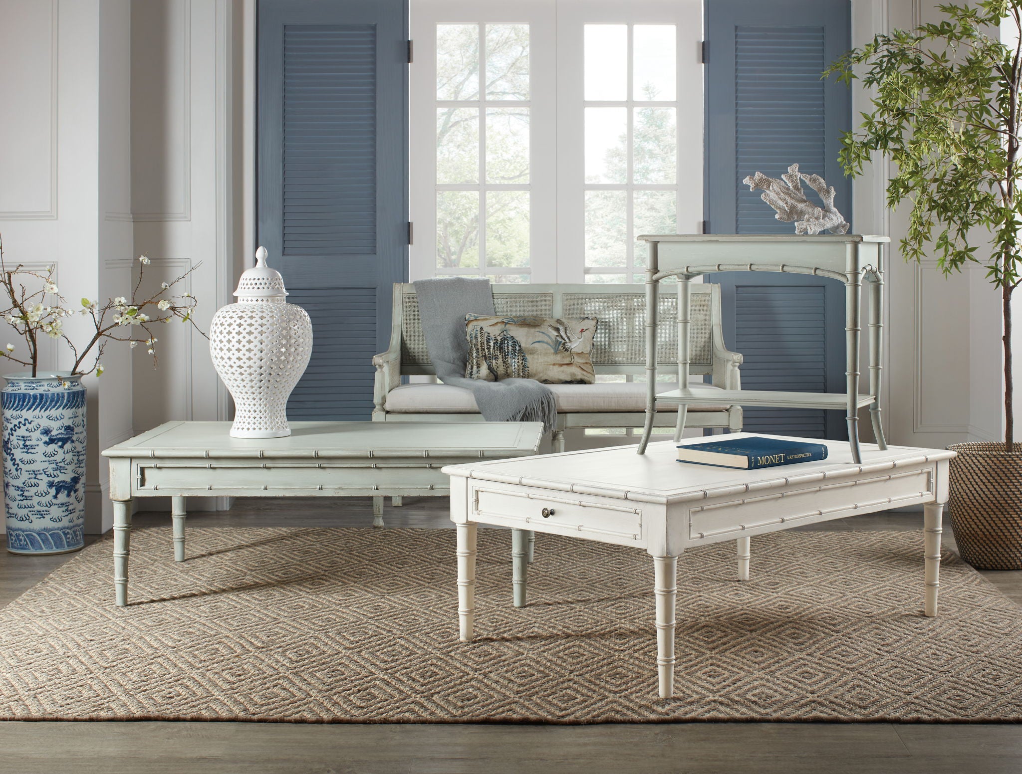 Charleston - Bench - Light Blue / Beige