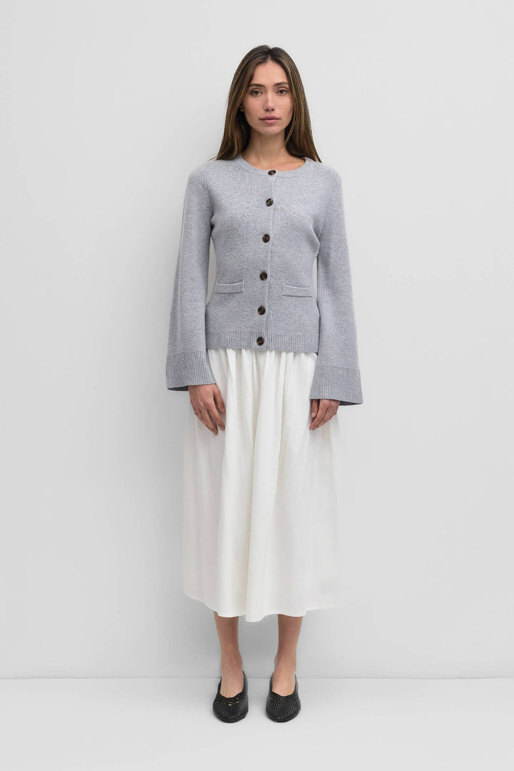 The Tyler Cardigan | Bell Sleeve Buttoned Cardigan: BLACK / LARGE