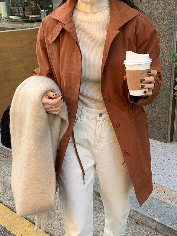 Thick Keep Warm Solid Color Tasseled Scarf: CAMEL / One_size