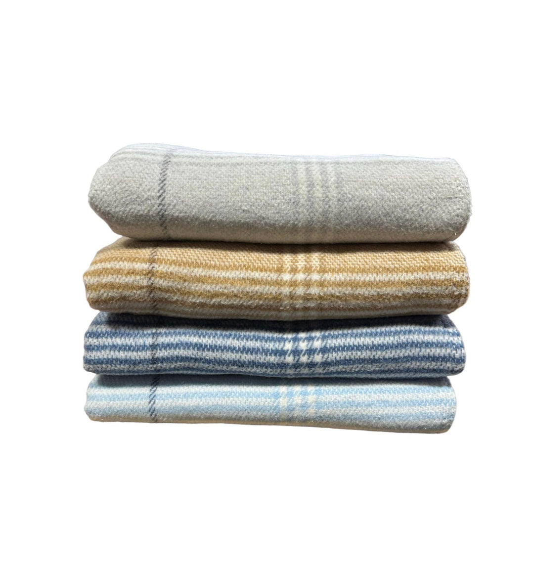 408 - Windowpane Plaid Throw: Stone