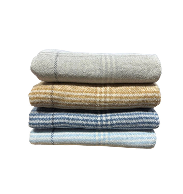 408 - Windowpane Plaid Throw: Stone
