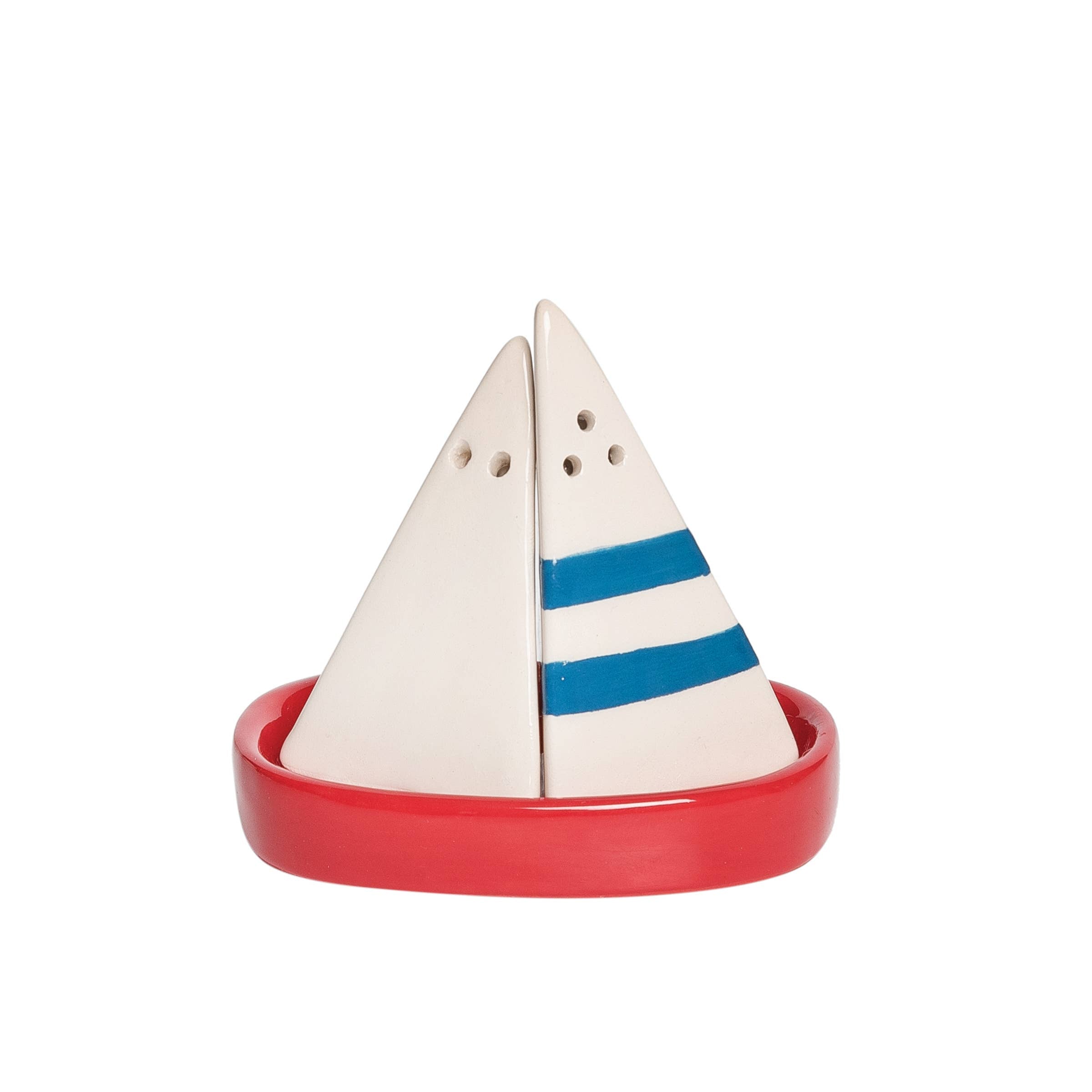 Patriotic Coastal Sailboat Salt & Pepper Shaker Set