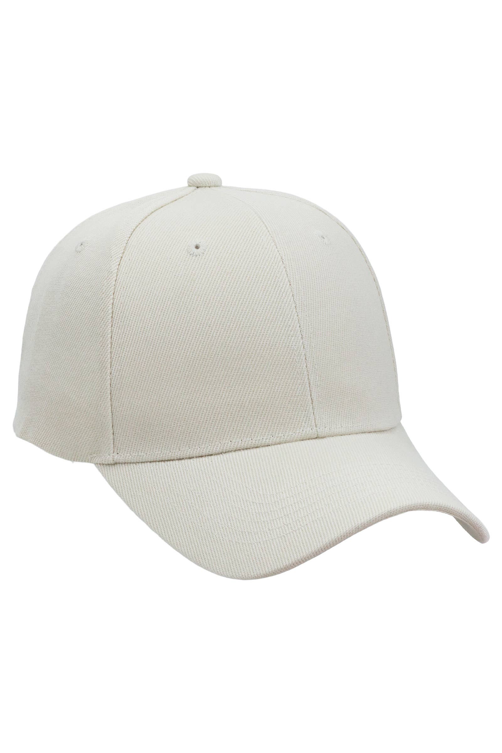 Blank Twill Acrylic Velcro Back Baseball Cap