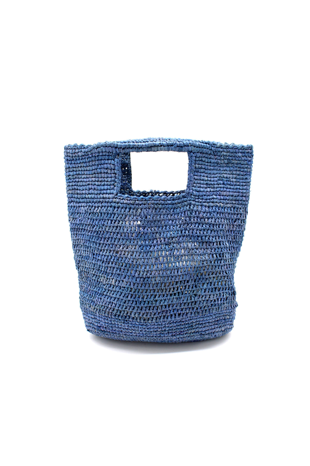 Mini ConCon Crochet Petite Straw Basket: Saffron Two Tone Zebra Stripe