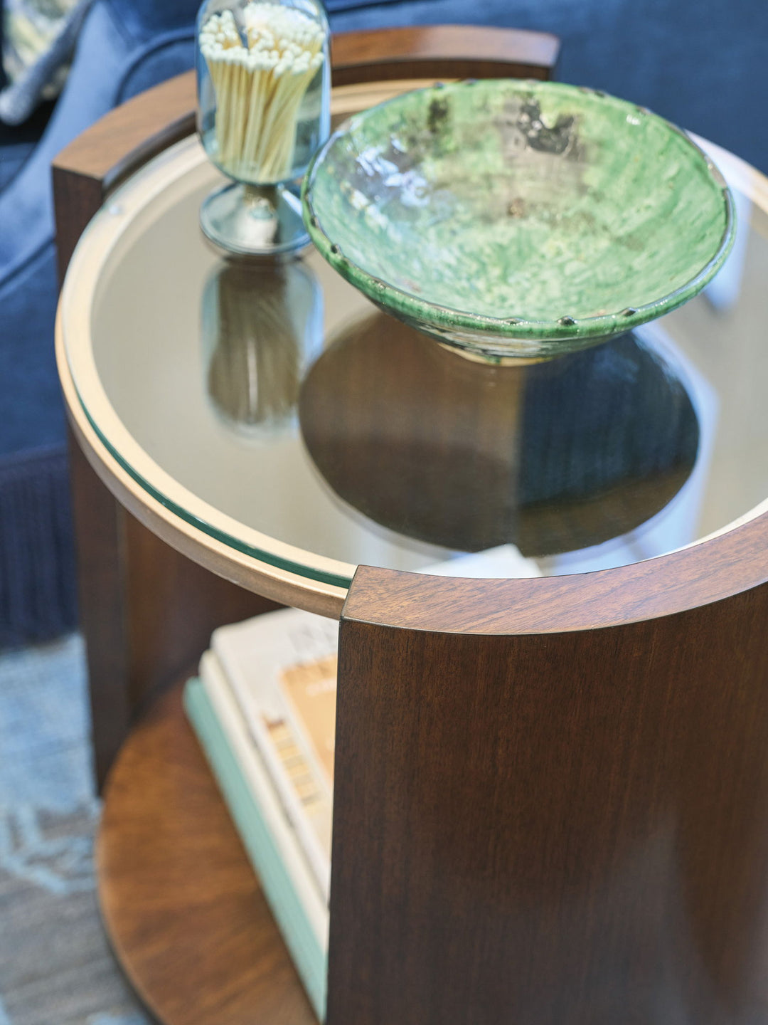 Rendezvous - Lennox Round Accent Table - Dark Brown / White