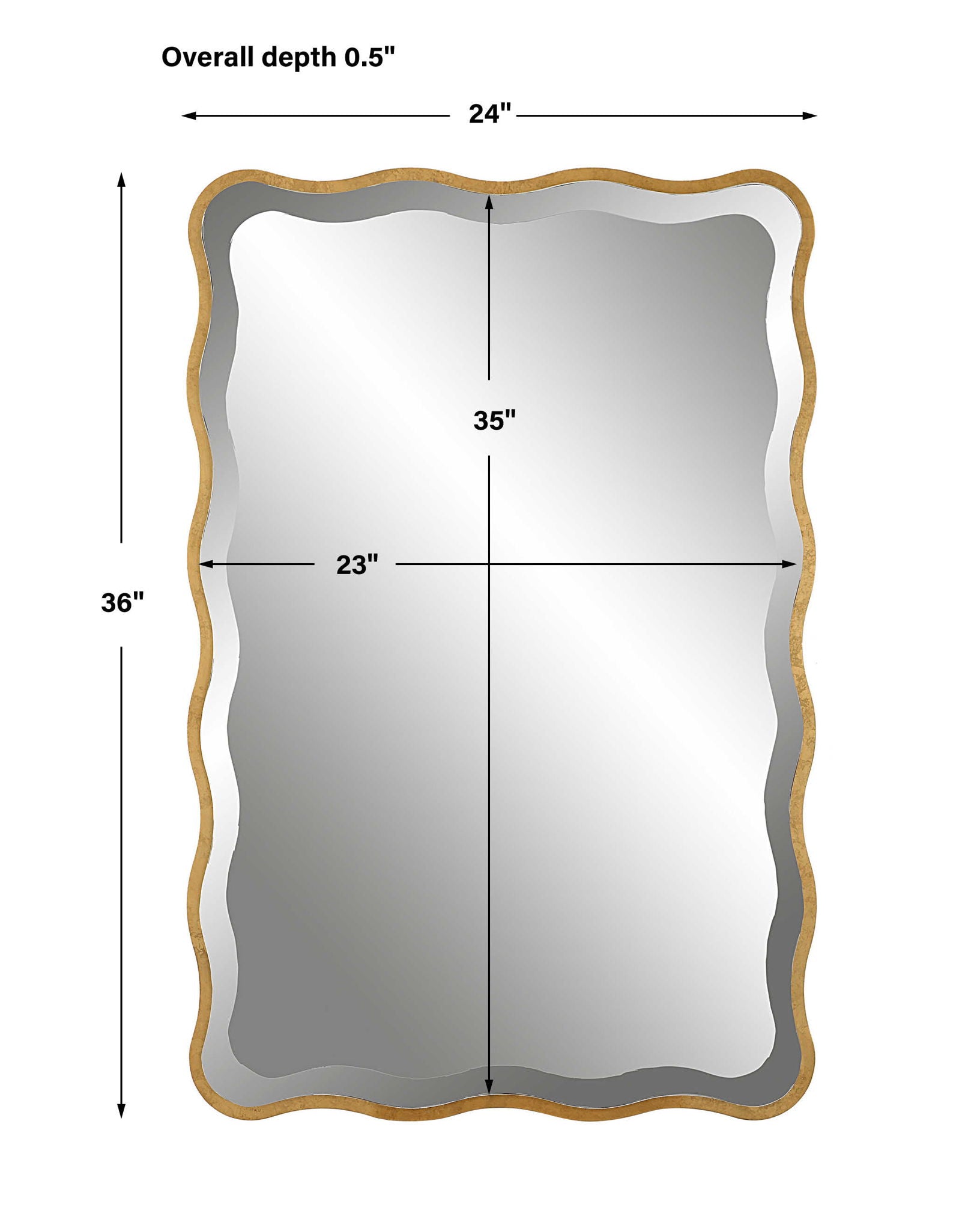 Aneta - Scalloped Mirror - Gold