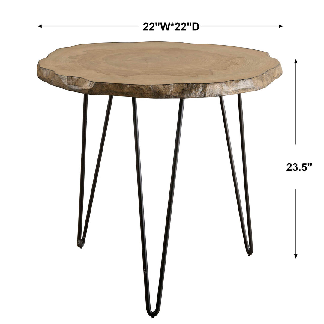 Runay - Wood Slab Side Table - Light Brown