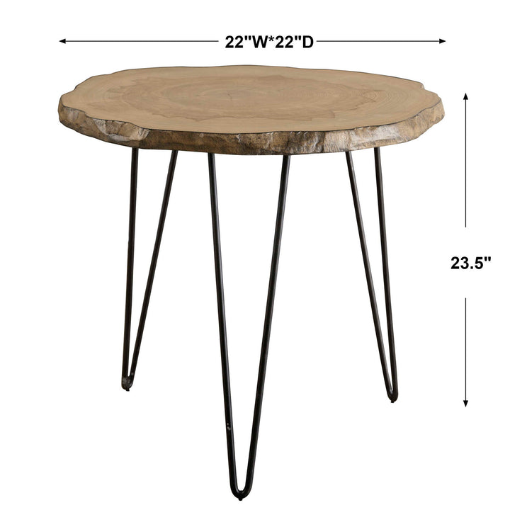 Runay - Wood Slab Side Table - Light Brown