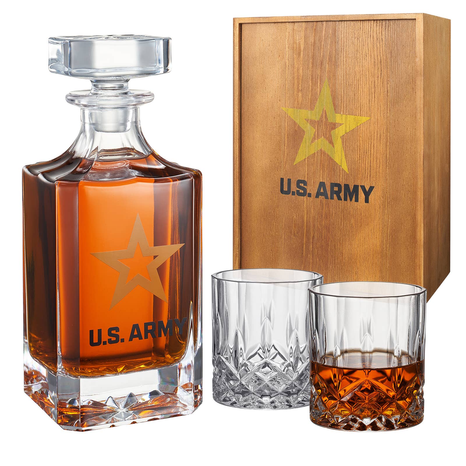Army Whiskey Decanter Gift Set | 730mL Decanter 2 Glasses