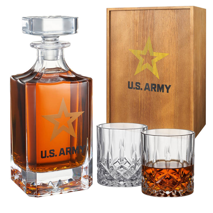Army Whiskey Decanter Gift Set | 730mL Decanter 2 Glasses