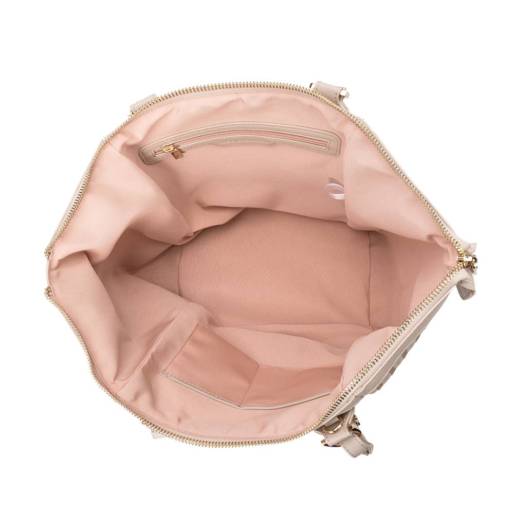 Valerie Recycled Vegan Large Top Handle Bag in Nude