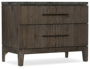 Mir-Avent - San Marcos Stone Top Nightstand - Dark Gray / Dark Brown