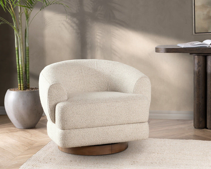 Chassia - Swivel Accent Chair - Pearl Silver