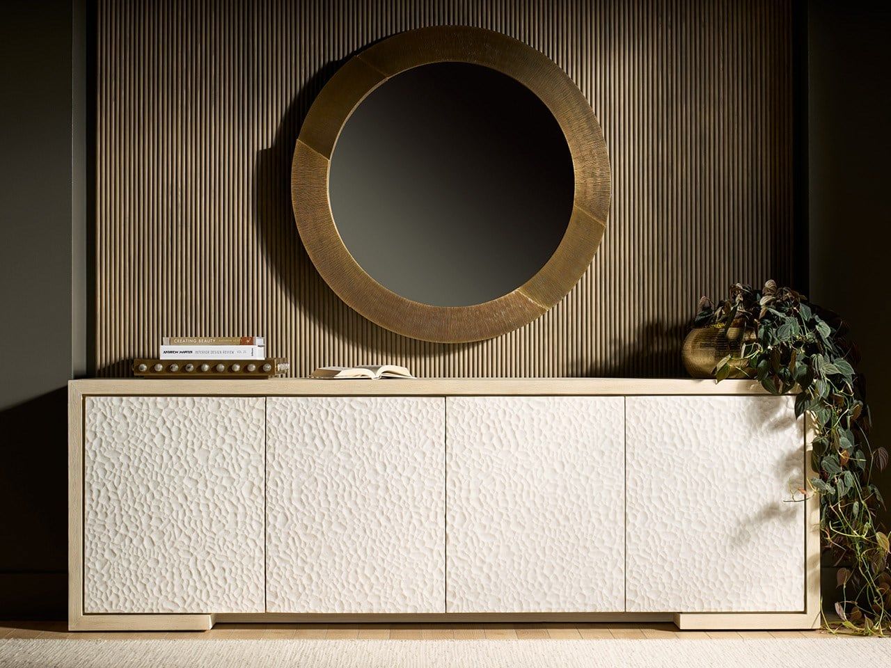 Modern / Mist & Veil - Aurora Credenza - White / Light Brown