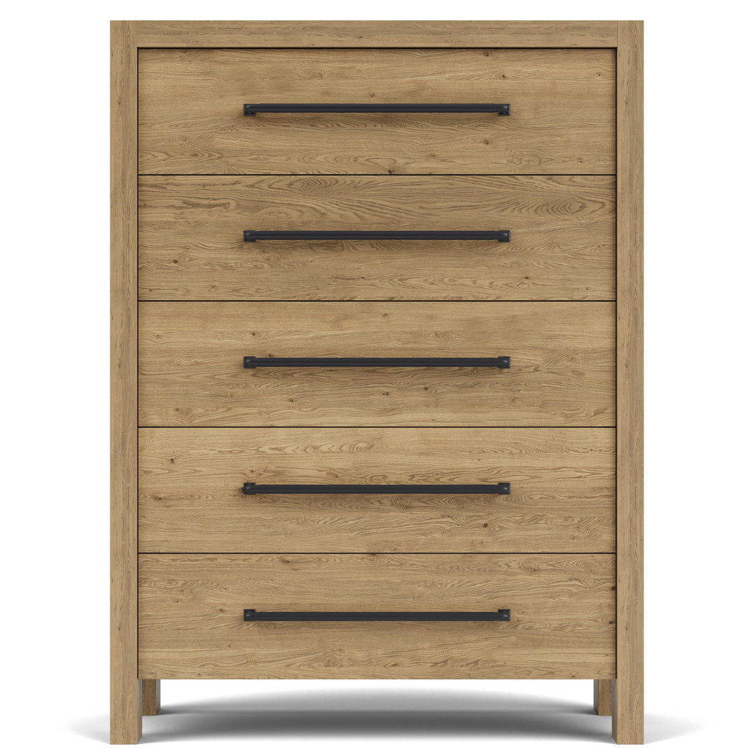 Davie - Five Drawer Chest - Light Brown