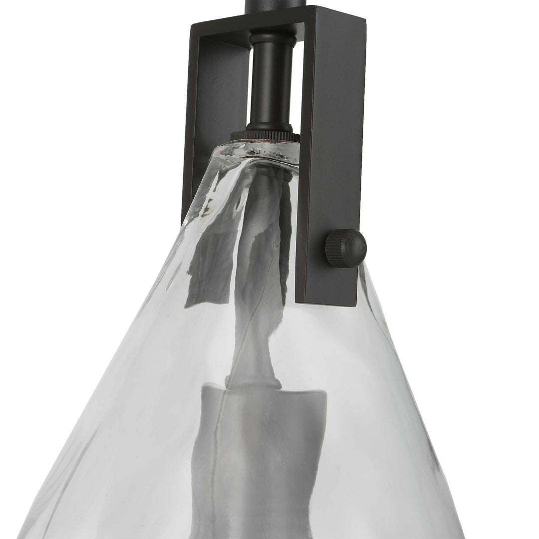 Campester - 1 Light Watered Glass Mini Pendant - Pearl Silver