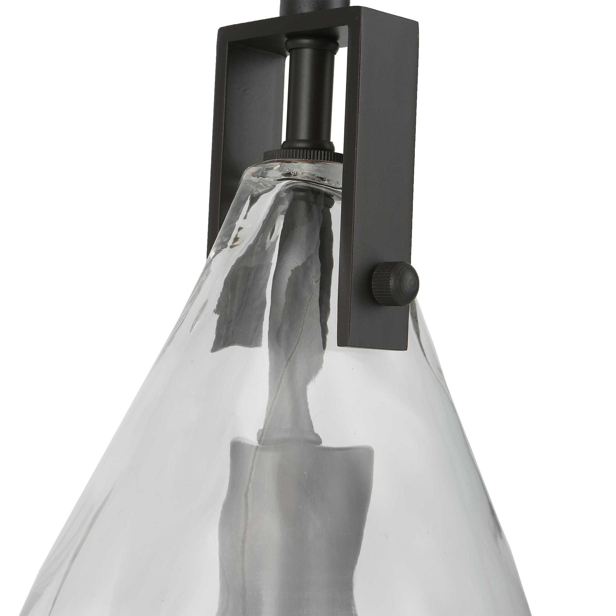 Campester - 1 Light Watered Glass Mini Pendant - Pearl Silver