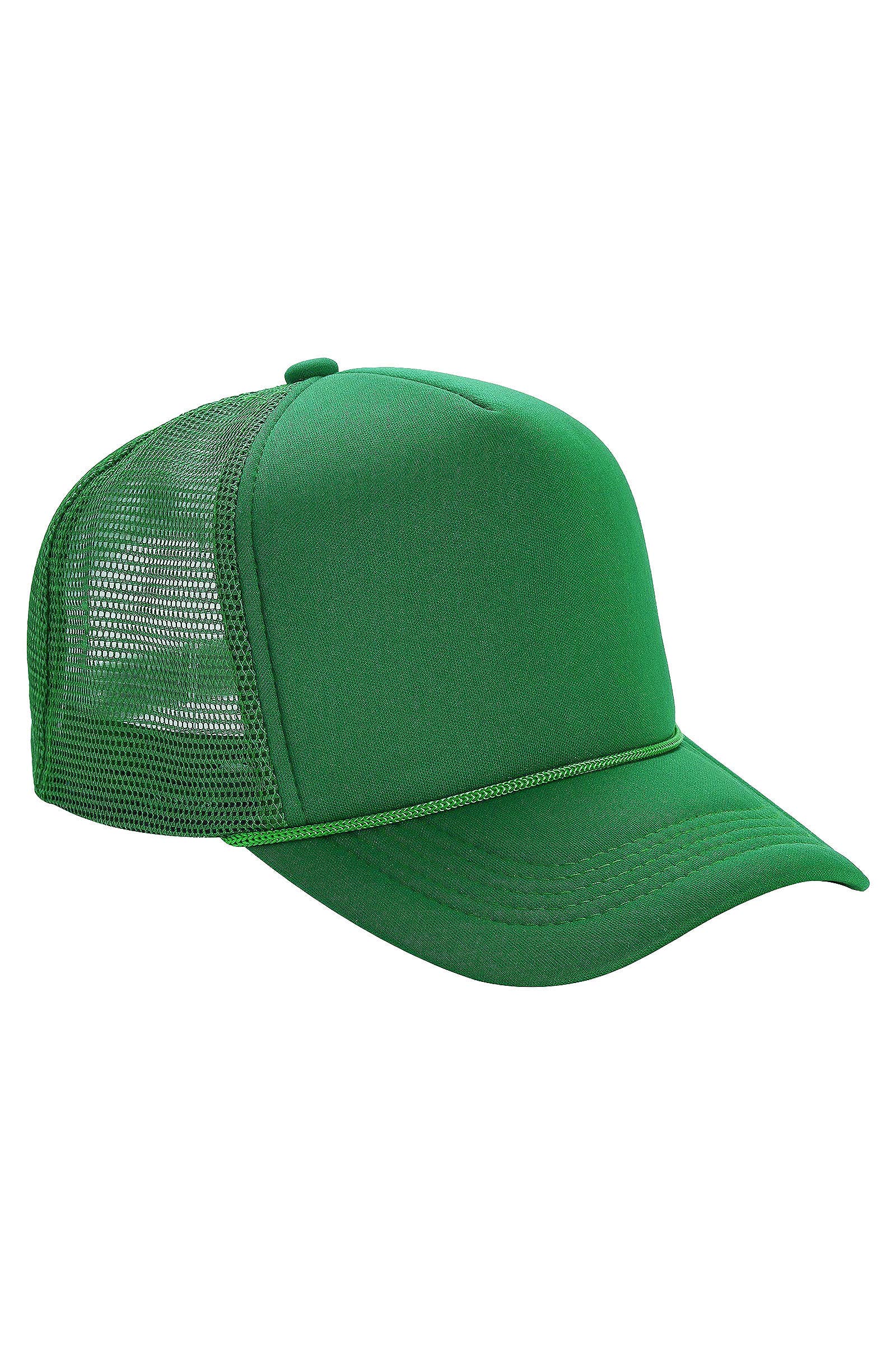 Solid Five Panel Foam Trucker Hat: PINK / ONE SIZE