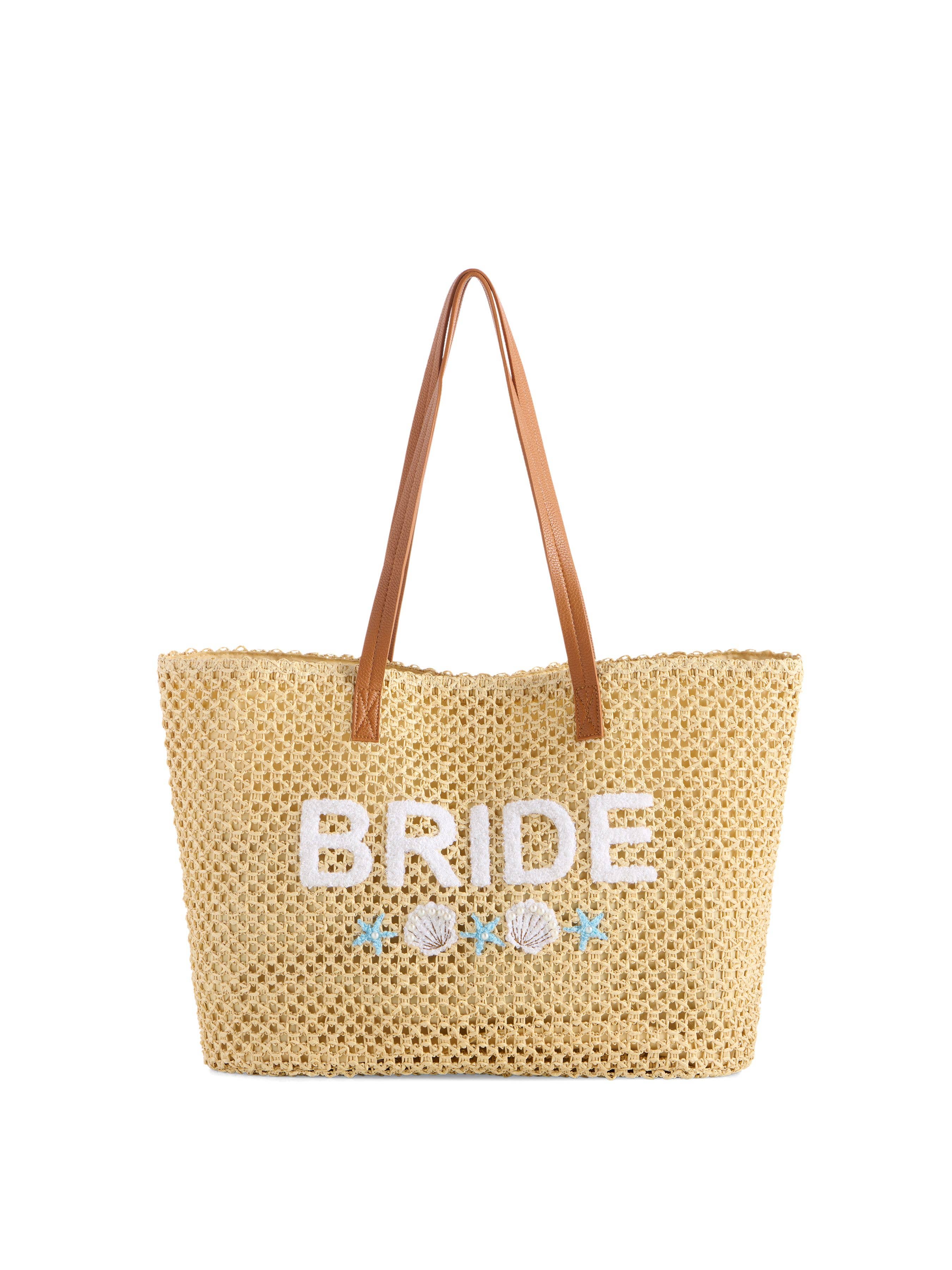 "BRIDE" SHELL TOTE,NATURAL