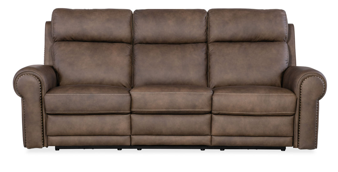 Duncan - Power Sofa With Power Headrest & Lumbar - Dark Brown