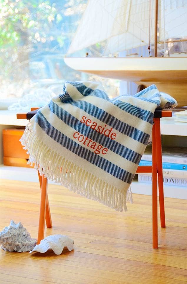 337 - Candy Stripe: Cream/Cobalt