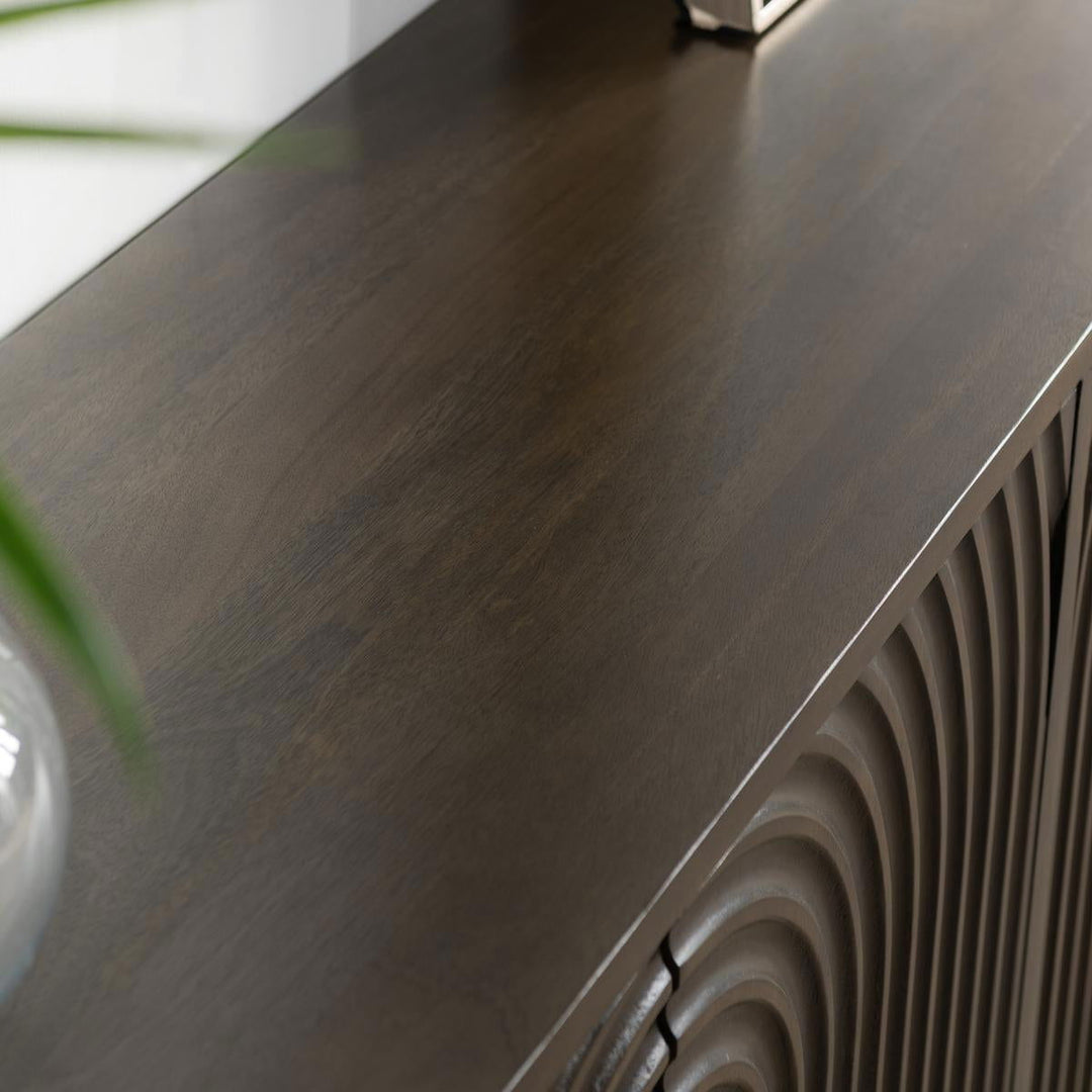 Colson - Mango Wood 4 Door Cabinet - Coffee Brown