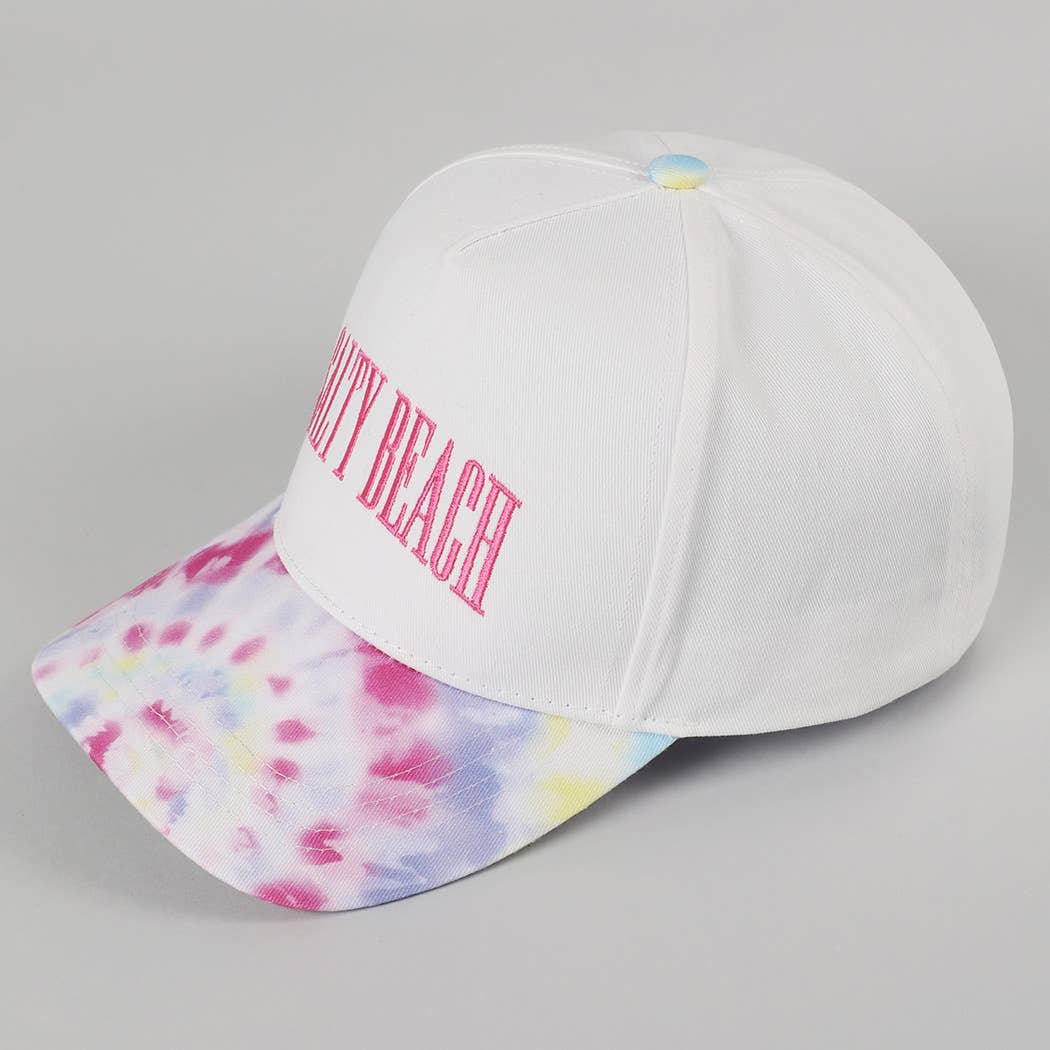 SALTY BEACH Embroidery Tie Dye Pattern Trucker Hat