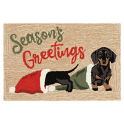 Frontporch Dachsund Greeting Indoor/Outdoor Rug: Neutral / Polyester; Acrylic / 1'8" x 2'6"
