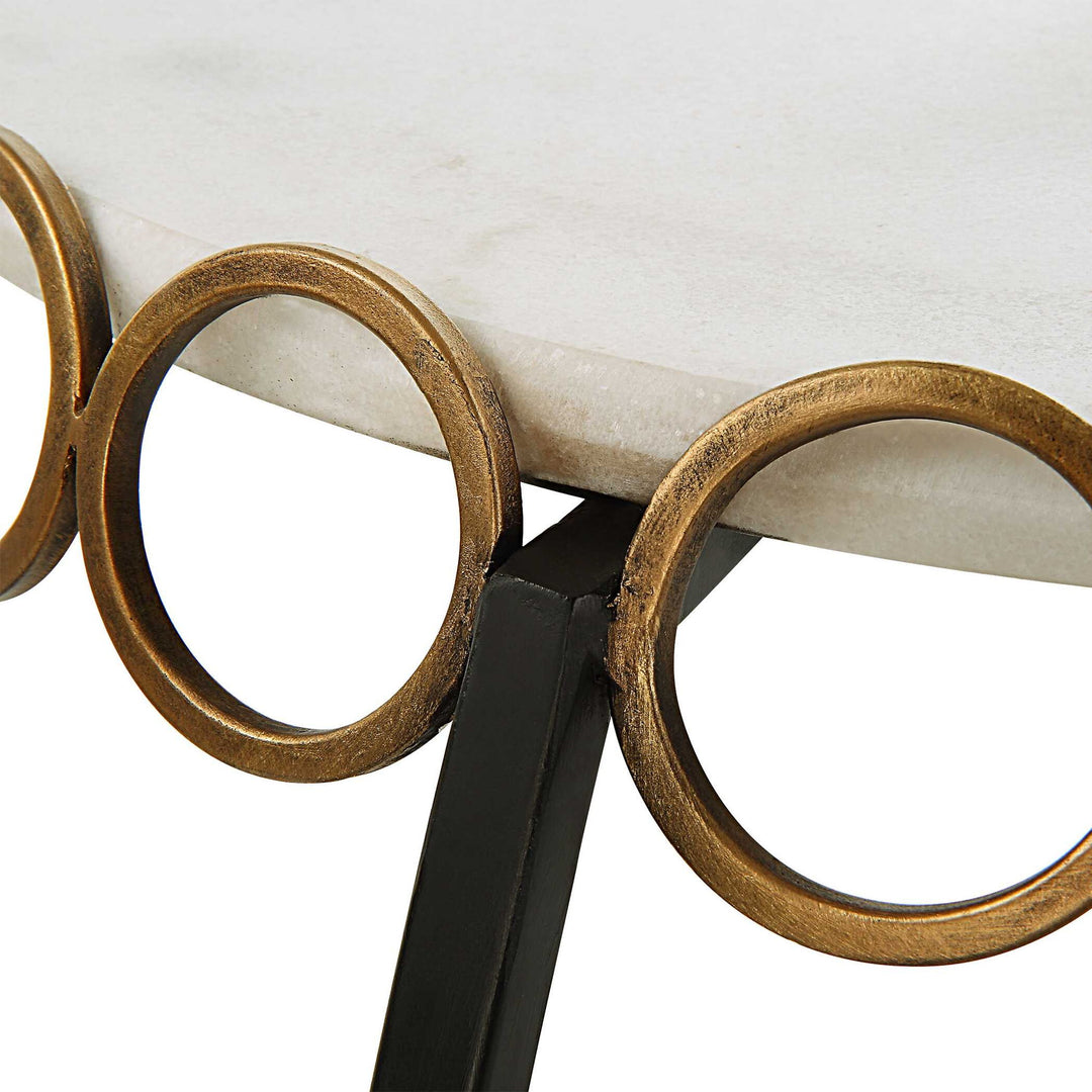 Chainlink - Marble Side Table - White