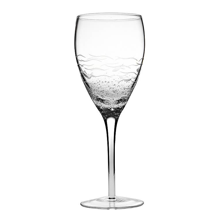 Fish & Bubbles Wine Glass-9"H(16oz)-363
