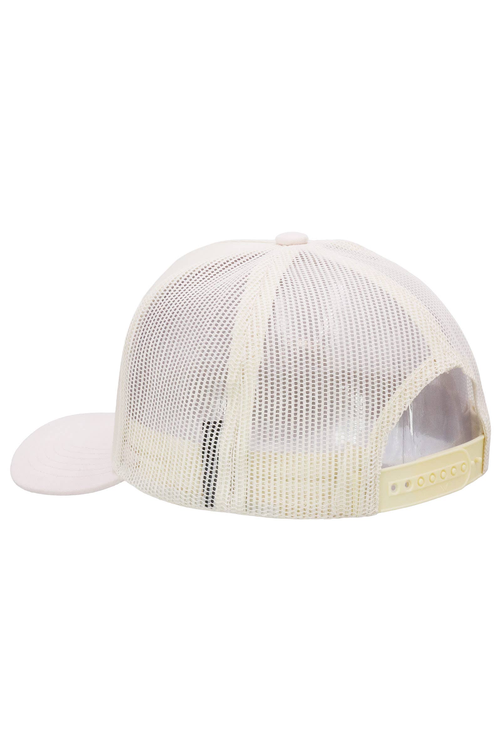 Vegan Suede 5 Panel Snap Back Trucker Hat: BEIGE/BLACK / ONE SIZE