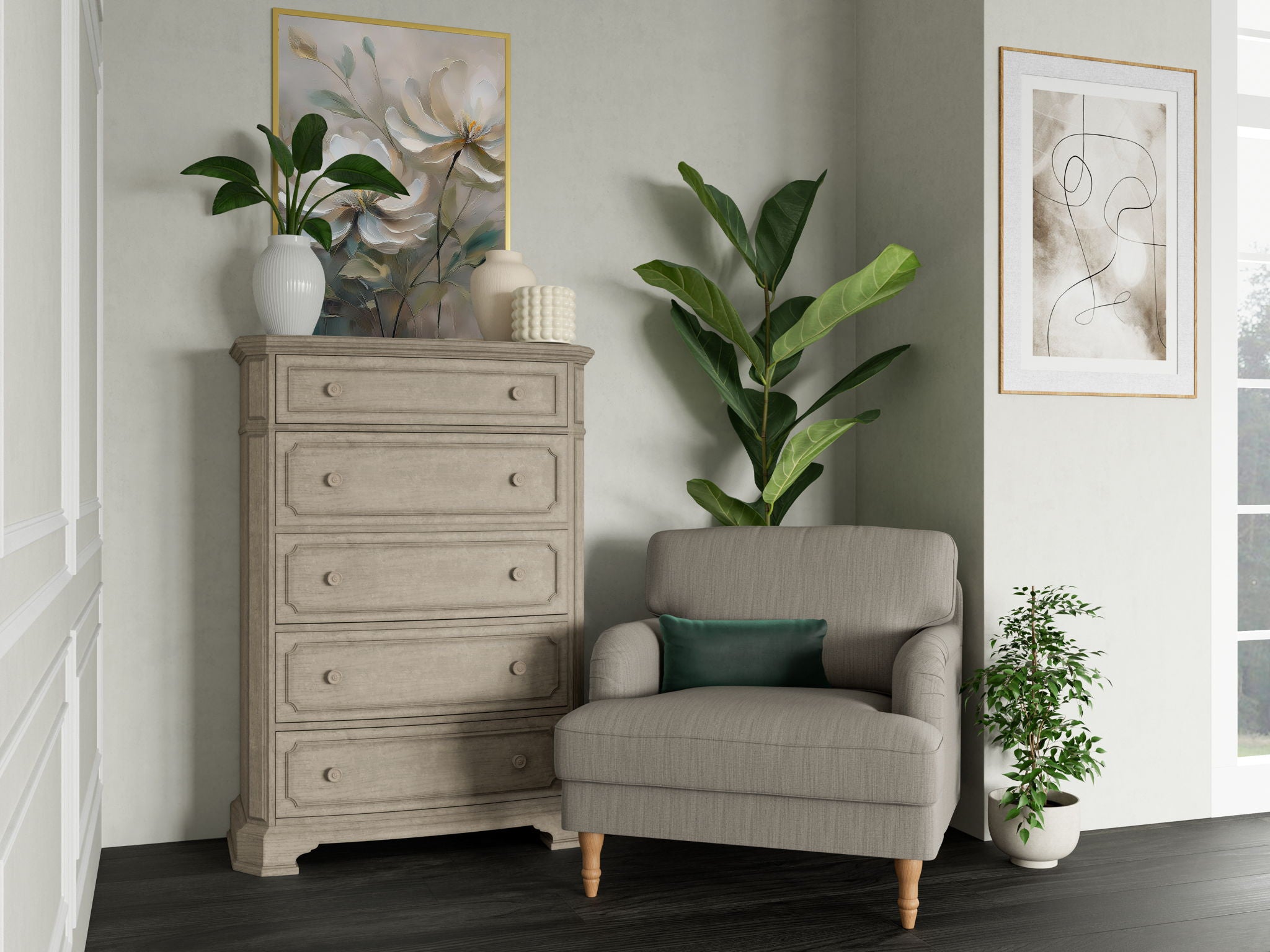 Kensington - 5 Drawer Chest - Beige