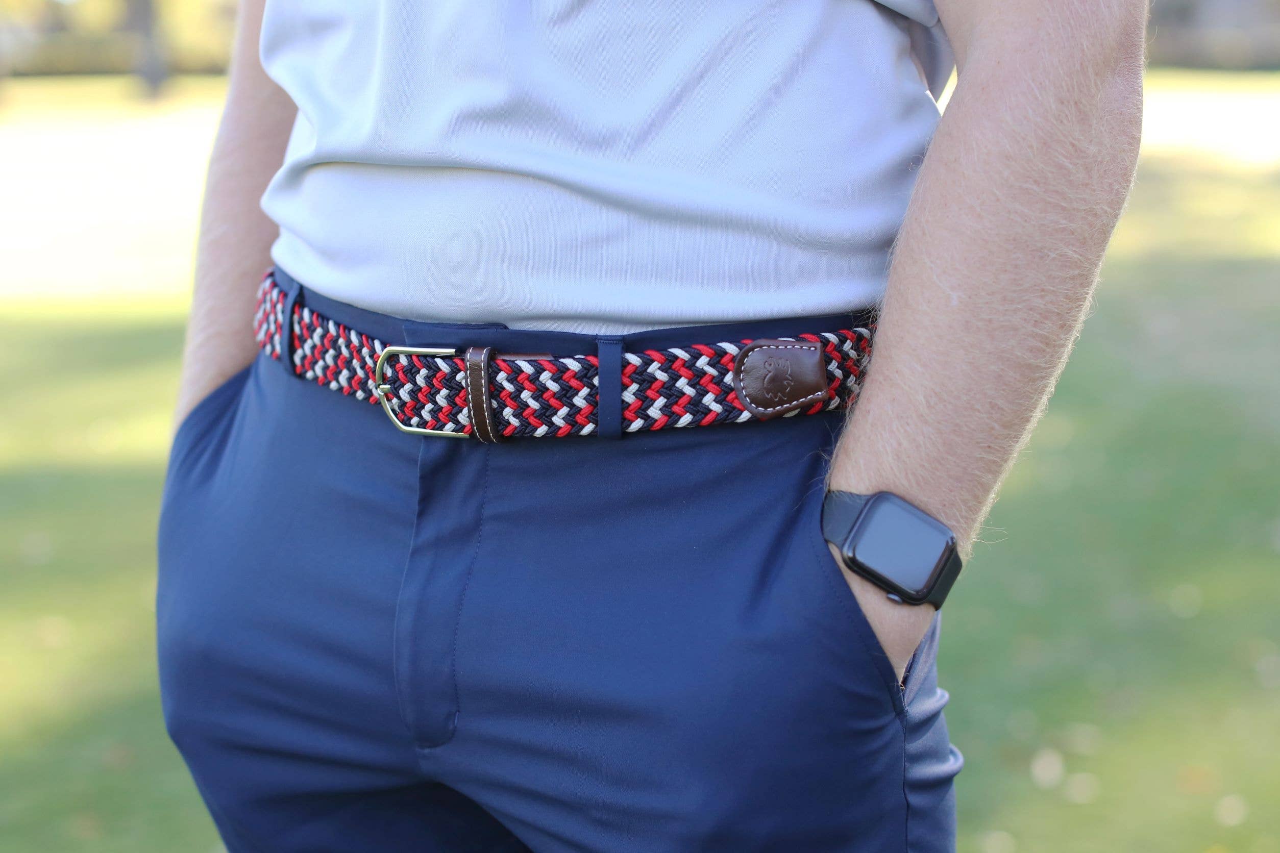 The Oxford Woven Stretch Belt: Medium