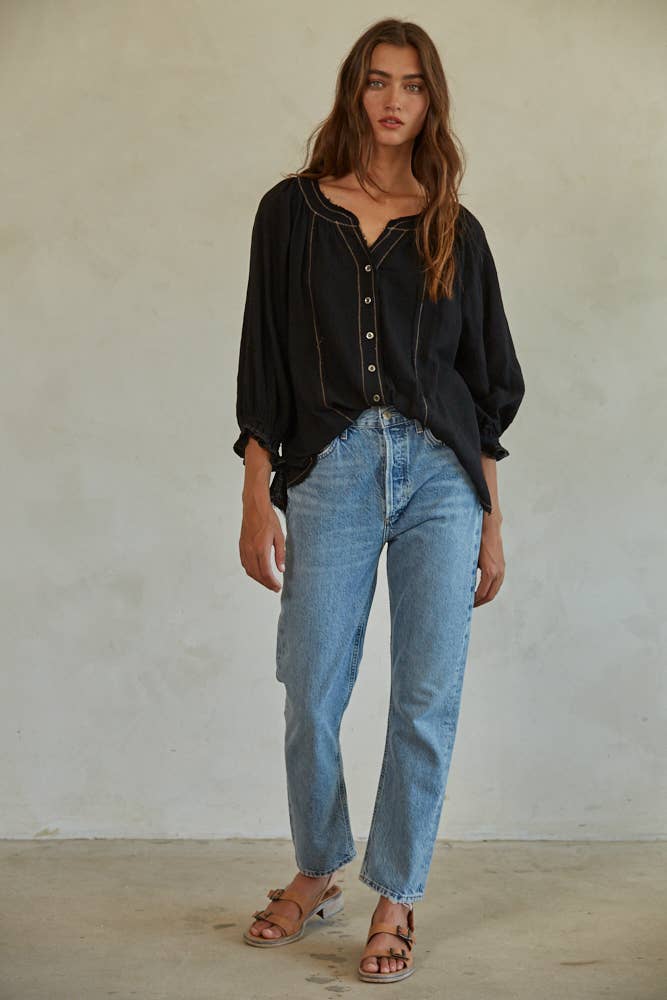 L6825 | THE CASSIE TOP: Black / S