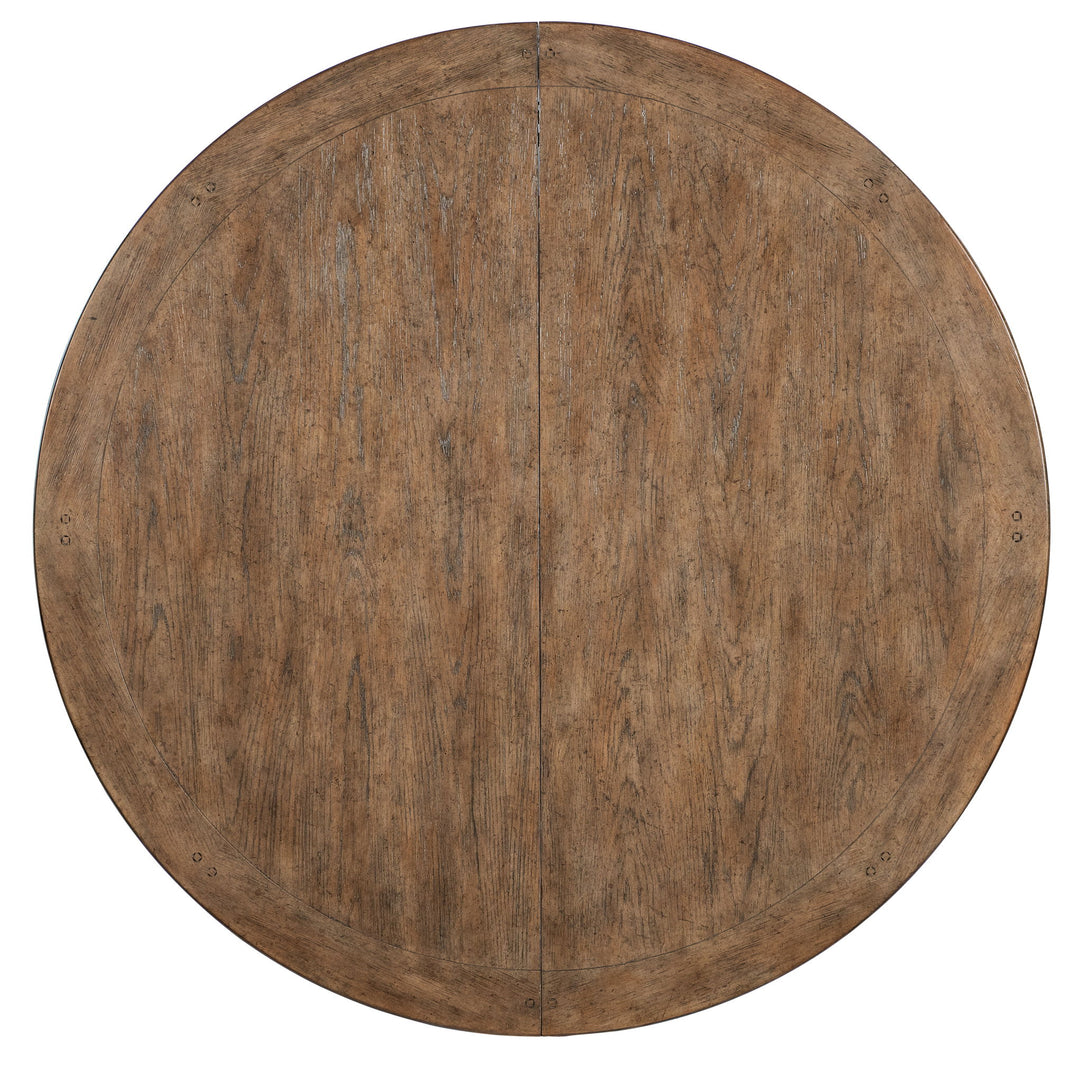Americana - Round Pedestal Dining Table With One 22" Leaf